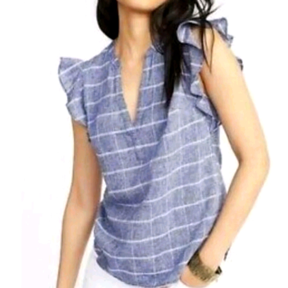 Old Navy Blue and White Checkered Tank Top